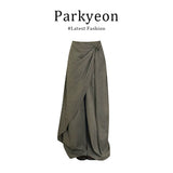 Irregular Hanging Suit Women's Early Autumn New Retro Design Feeling Loose Broad Leg Trousers