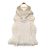 Summer New Knitted Dress Women's French Retro High-End Slim Slimy Temperament Of The Body Fishtail Dress