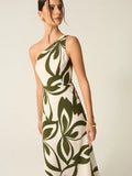 2025 New Women's Fashion Elegant Round-Neck Knitted Dress Striped Dress Long Dress