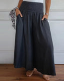 2025 New Hot Women's Fashion Casual To Take Wide Legs Tight Waist Bandwidth Pants