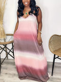 Summer Large Code New Sexy Dream Color Printed Women's Fashion Casual Sling Dress