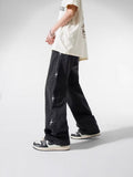 Heavy Industry Embroidered Jeans Men's Spring And Summer Trend Hop Hop Trousers Hip-Hop Loose Broad-Legged Trousers