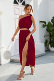 2025 Women's Fashion Slanted Shoulder Bow Set Open Large Pendulum Dress Two Sets Of Women