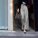 High-Waisted Casual Suit Trousers Women 2025 Summer New Scycter Trousers Gray Thin Straight Legs Nine Trousers