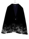 2025 Women's Suit Collar Button Pocket Fashion Floral Print A Buckle Small Suit