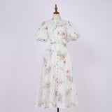 Summer Court Style High Design Feeling Heavy Industry Nail Drill Short Sleeve Single Buckle Dress + Sling