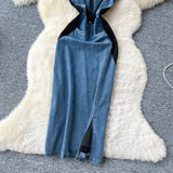 Women's Dress Dress 2025 Spring Design Sense Niche Tied With Long-Sleeved Lotle Leaves Side Irregular Loose Long Dress