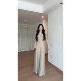 Royal Sister Temperament Knitting Set Autumn V Collar With Long-Sleeved Dress Shawl Two Sets Of Women