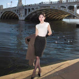 French High-Waist Wave Knitted Knitted Hip Skirt Girl Summer Slim Slim Thin Little Hot Girl Fishtail Short Skirt