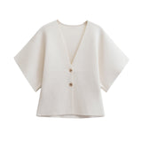 Autumn 2025 Fashion Street V-Neck Simple Knitted Coat Women's Clothing