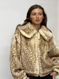 2025 Autumn And Winter New Temperament Collar Short-Term Warm Long-Sleeved Fur Coat Woman