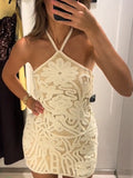 2025 Summer Women's New Fashion Sexy Sleeveless Hanging Neck Knitted Dress