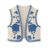 Spring 2025 New Women's Clothing Embroidered Tard Vest