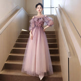 Host Adult Vocal Art Exam Evening Dress Dress Light Extravagant Purple Engagement Winter Long-Sleeved Toaster