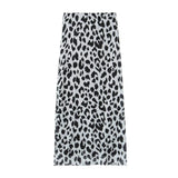 2025 Summer New Breast-Wear Women's Fashion Animal Print Leopard Pattern Net Skirt Suit
