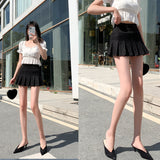 Lace Ultra-Short Skirt Women High Waist Small Skirt Summer Skirt Mini Hundred Folds Ponmp Skirt Skirt 2025 New