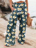 2025 Spring And Summer New Four Seasons Of Leisure Wide Leg Trousers Print Burst Loose Trousers Women