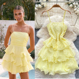 Sweet Dress With Women's Summer Chic Gentle Wind Tie Sling Sling Small Vest + High Waist Folded Lotus Side Half Skirt