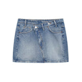 Cowboy Miniskirt 2025 Spring Packed Assymmetric Single-Dunk Repaired Half-Bidden Dress Girl
