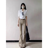 Vintage Kicol Micro-Rare High-Rise Jeans Women Autumn New Niche Design With Horseshoe Trousers