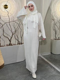 Women's Dubai Fashion Hollow Loose Dress Middle East Robe Long Autumn New New Autumn