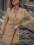 2025Ins Autumn And Winter New Tice With Belt Top Loose Candy Color Long Blazer