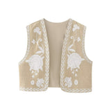 Spring 2025 New Women's Clothing Embroidered Tard Vest