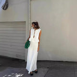 Summer New Women's Fashion Set With Sleeveless Vest Top High Waist Half-Body Skirt Two-Piece