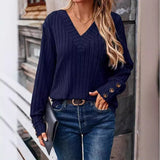 Women's Clothing 2025 Autumn And Winter New Ribs Pit Strip V-Neck Button Long-Sleeved Coat Woman
