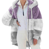 Exploding 2025 Autumn And Winter Warm Plush Bulbla Chain Pocket Hooded Loose Coat Woman
