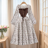 Tide Dress With French Bumpy Dress Broken Floral Dress Color Two Pieces Of Sweet Fake Dress Long Sleeves