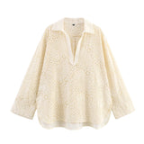 Z Fengxia New Women's Hollow Embroidery Shirt 4786105 Bermuda Shorts 4786106