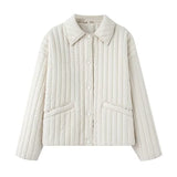 Spring 2025 New Women's Casual Heart-Shaped Buckle Cotton Jacket Jacket