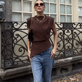 Women's Clothing 2025 Spring New New Fashion Folding Decoration Asymmetrical With Pad Shoulder Dress Woman