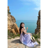 French Leisure Resort Pure Desire To Expose The Shoulder Sling Dress Women's New Summer Fashion Beautiful Temperament Long Dress Trend