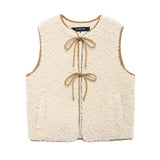Women's Clothing 2025 Autumn And Winter New Fashion Bow Tie With Velvet Cashmeat Vest Vest