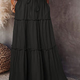 2025 Women's Summer New Wood Ear Layered Skirt High Waist Tight With Lotle Side Skirt