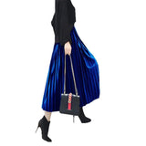 Velvet Hundred Folded Skirt Female Students 2025 Spring And Autumn New Korean Version Of High-Rise Half-Dress Mid-Long Long Skirts Appear High