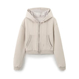 Women's Sports Style Suture Decoration Tight Waist Double-Sided Trumpet Trousers Zippered Sweater Set