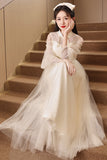 New Chinese Adult Ceremony Collared Cheongsam Evening Dress Student Vocal Art Exam Dress 2025 New Long-Sleeved Dress