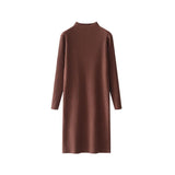 Autumn And Winter With Coat Sweater Dress Women Loose Fashion With Medium And Long Bottoming Over The Knee Knit Dress