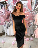 New Hot Sales Explosion Temperament Commuting Women's Clothing One-Word Collar Shoulder Dress Dress