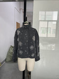 Exploding Autumn/Winter 2025 Fashion Personality Zipper Style Dazzling Dazzling Jacket Jacket This Jacket