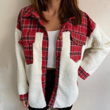 2025 New Collared Leopard Print Plush Stitching Color Warm Long-Sleeved Autumn And Winter Shirt Jacket