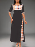 A Large Number Of 2025 New Dress Burst Round Collar Bump Color Sleeve Irregular Long Dress