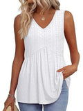2025 New Women's Vest Flowing Lotus Leaf Side Top Women's Elegant Sleeveless V-Neck Doll Vest