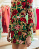 2025 Fashion Half-High-Necked Lace Embroidered Sexy Buffet Dress Dress