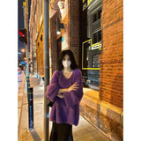 Autumn And Winter Fashion Loose Lazy Sweater Comfortable Imitation Sable Coat Female Purple French Gentle Wind Korean Version