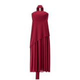 Women's Dress 2025 New Fashion Tie With Neck Tectorge Mesh Wiggle Dress