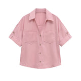 Z Summer 2025 New Women's Fashion Casual Linen-Blend Shirt 2187813
